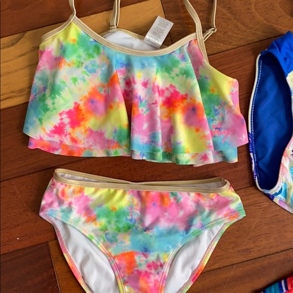 Lot of three ruffle top bikinis size 10